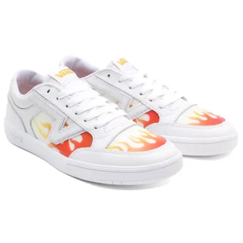 Vans Lowland Men’s True White Flame Skateboarding Shoes Size 8.5 VN0A4TZY4H4